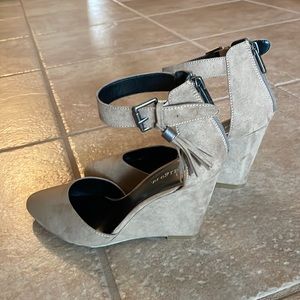 Indigo Suede Wedges